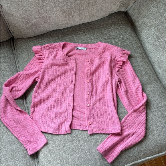 Zara pink ruffle sweater - Picture 5 of 7
